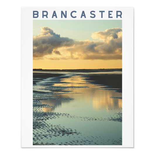Brancaster Beach Reflections at Sunset, Norfolk Foto Afdruk (Voorkant)