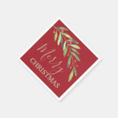 Branch and Berries Merry-kerstrood Servet (Hoek)