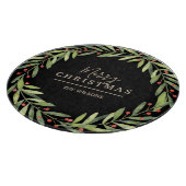 Branch Berries op zwarte kerst Snijplank (Hoek)