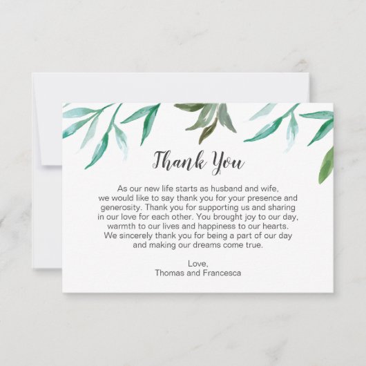 Branch Boho Bruiloft Dank u kaart (Voorkant)