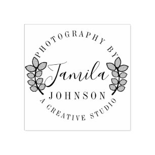 Branch Circular Logo Photography Artist Studio Rubberstempel