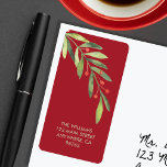 Branch en Berries Red Christmas Retouradres Etiket<br><div class="desc">Gepersonaliseerde retour adreslabels zijn voorzien van een elegante tak van groen en rode bessen met uw gegevens in chique letters. OVEREENKOMENDE objecten in ons collectie.</div>