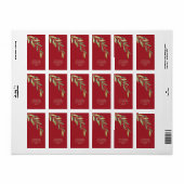 Branch en Berries Red Christmas Retouradres Etiket (Full Sheet)
