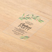 Branch en bessen kerstfeest acryl uitnodigingen (Laagn)