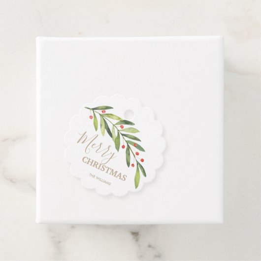 Branch en bessen vakantie bedankjes labels (In situ)