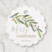 Branch en bessen vakantie bedankjes labels (Voorkant)