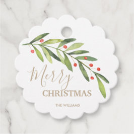 Branch en bessen vakantie bedankjes labels