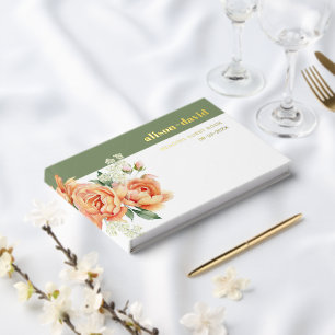 Branch en perzik Frose Flowers bloemenbruiloft fol Gastenboek