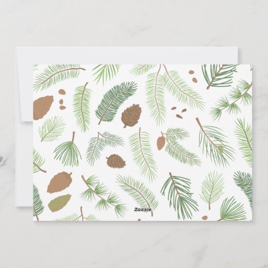 Branch en Pinecone Kerstkaart (Achterkant)