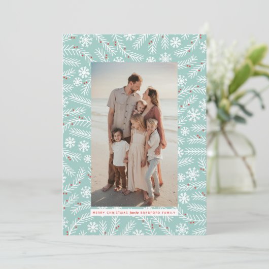 Branch en Snowflake Lijst feestdag kerst (Staand voorkant)