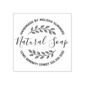 Branch Leaves Wreater Natural Soap Rubberstempel (Afrduk)