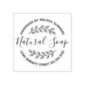 Branch Leaves Wreater Natural Soap Rubberstempel (Afrduk)