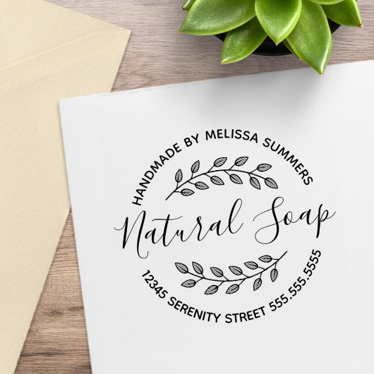 Branch Leaves Wreater Natural Soap Rubberstempel