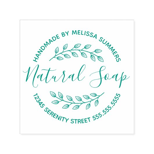Branch Leaves Wreater Natural Soap Zelfinktende Stempel (Design)