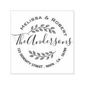 Branch Leaves Wreath Couple Address Zelfinktende Stempel (Design)