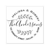 Branch Leaves Wreator Couple Address Zelfinktende Stempel (Design)