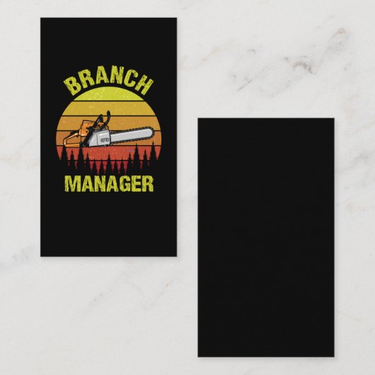 Branch Manager Forest Humor Chainzaag Lumberjack Visitekaartje (Voorkant / Achterkant)