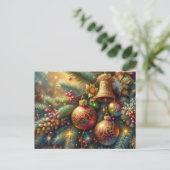 Branch met kerstdecoratie briefkaart (Staand voorkant)