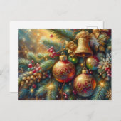 Branch met kerstdecoratie briefkaart (Voorkant / Achterkant)