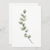 Branch met lichtgroene bladeren in Waterverf stijl Feestdagenkaart (Voorkant / Achterkant)