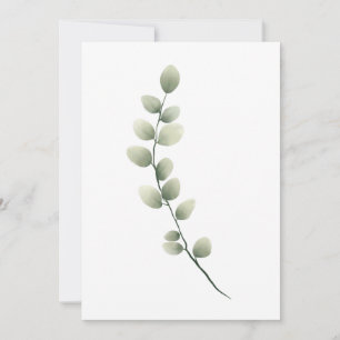 Branch met lichtgroene bladeren in Waterverf stijl Feestdagenkaart