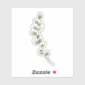 Branch met lichtgroene bladeren in Waterverf stijl Sticker (Vel)