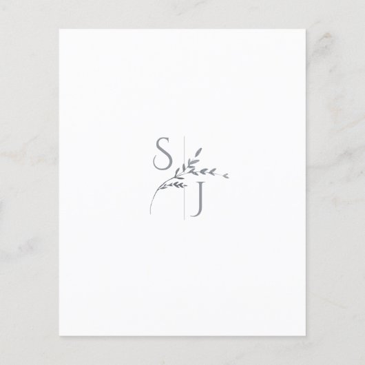 Branch Minimalist Wit & Zilver Wedding Details (Achterkant)