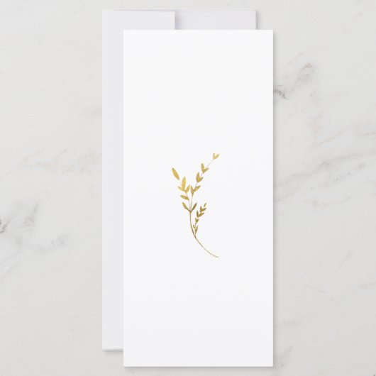 Branch Minimalistisch Wit en Goud Trouwprogramma (Achterkant)