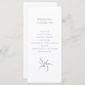 Branch Minimalistisch Wit & Zilver Wedding Program (Voorkant / Achterkant)