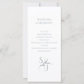 Branch Minimalistisch Wit & Zilver Wedding Program (Voorkant)