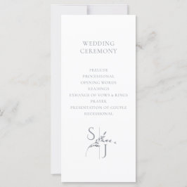 Branch Minimalistisch Wit & Zilver Wedding Program