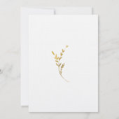 Branch Minimalistische Witte en Gouden Moderne Huw Kaart (Achterkant)