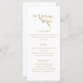 Branch Minimalistische Witte en Gouden Moderne Huw Menu (Voorkant / Achterkant)