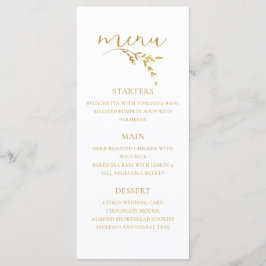 Branch Minimalistische Witte en Gouden Moderne Huw Menu