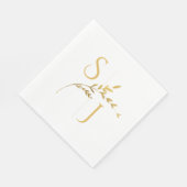 Branch Minimalistische Witte en Gouden Moderne Huw Servet (Hoek)