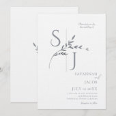 Branch minimalistische witte en zilveren moderne b kaart (Voorkant / Achterkant)