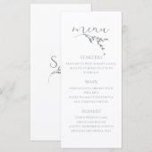 Branch Minimalistische Witte & Zilveren Moderne Hu Menu (Voorkant / Achterkant)