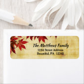 Branch of Beauful Red-Japanse maffelbladeren Etiket (Insitu)