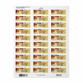 Branch of Beauful Red-Japanse maffelbladeren Etiket (Full Sheet)