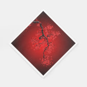 Branch of Cherry Blossom on Red Background Paper Servet (Hoek)