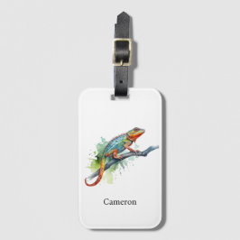 Branch of Colors: Chameleon Art, op maat Bagagelabel