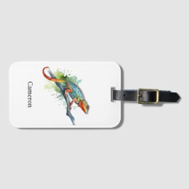 Branch of Colors: Chameleon Art, op maat Bagagelabel