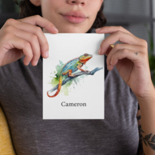 Branch of Colors: Chameleon Art, op maat Briefkaart