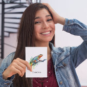 Branch of Colors: Chameleon Art, op maat Briefkaart