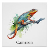 Branch of Colors: Chameleon Art, op maat Perfect Poster (Voorkant)