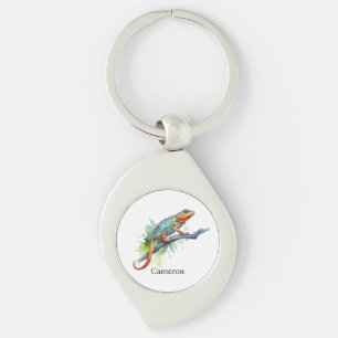 Branch of Colors: Chameleon Art, op maat Sleutelhanger