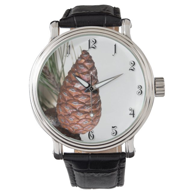 Branch of pine with the pinecones horloge (Voorkant)