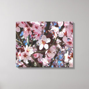 Branch of Pink Blossom Spring Floral Canvas Afdruk