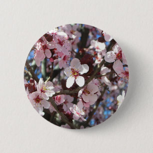 Branch of Pink Blossom Spring Floral Ronde Button 5,7 Cm