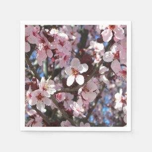 Branch of Pink Blossom Spring Floral Servetten